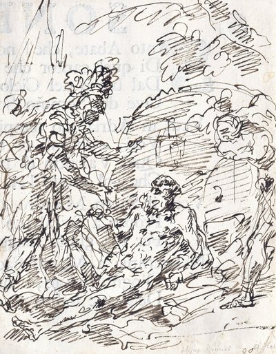 Alexander and Diogenes by Francesco Fontebasso